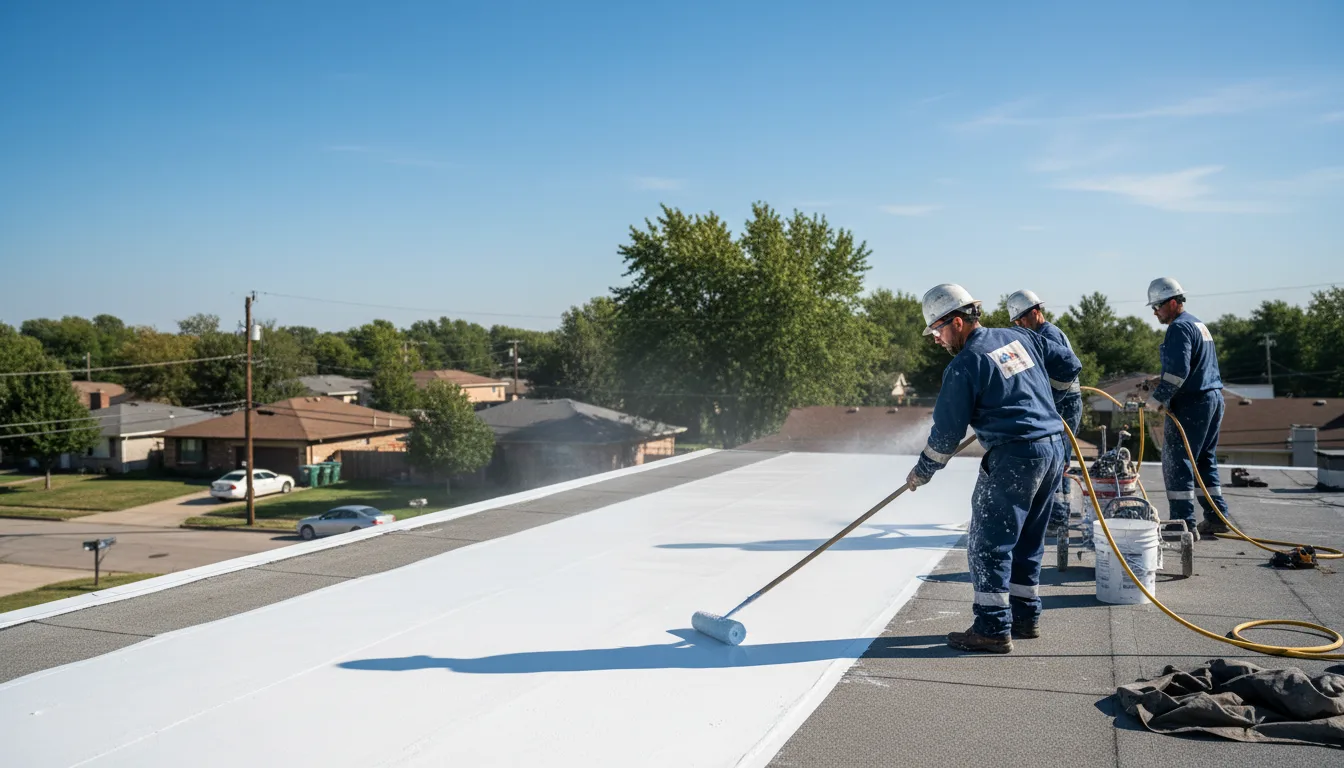 Commercial roof coating in Rosamond, IL near me